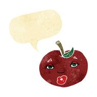 cartoon apple with face speech bubble N3