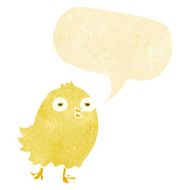 funny cartoon bird with speech bubble N22