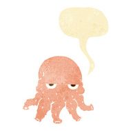 cartoon alien squid face with speech bubble N4