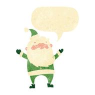 cartoon happy santa claus with speech bubble N6