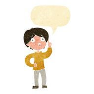 cartoon boy with idea speech bubble N22