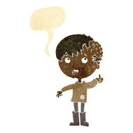 cartoon boy with growth on head speech bubble N5