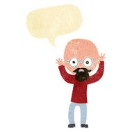 cartoon stressed bald man with speech bubble N2