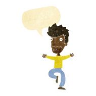 cartoon frightened man with speech bubble N12