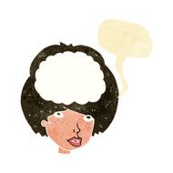cartoon empty headed woman with speech bubble N2