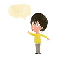 cartoon woman arguing with speech bubble N2