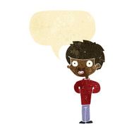 Cartoon happy boy with speech bubble N24