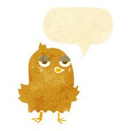 cartoon bored bird with speech bubble N2