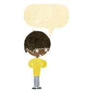 cartoon nervous boy with speech bubble N2