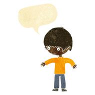 cartoon confused boy with speech bubble