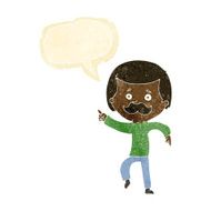 cartoon dancing dad with speech bubble