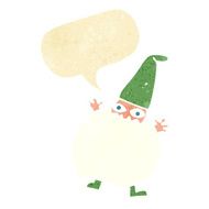 cartoon tiny santa with speech bubble N4