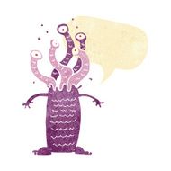 cartoon monster with speech bubble N8