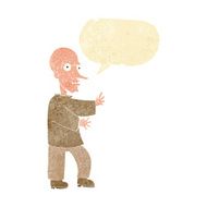 cartoon mean looking man with speech bubble N2