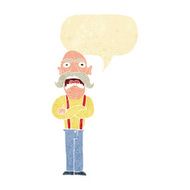 cartoon shocked old man with speech bubble N5