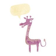 cartoon giraffe with speech bubble