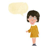 cartoon shocked woman with speech bubble N15