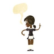 cartoon waitress calling order with speech bubble N2