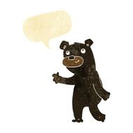 cute cartoon black bear with speech bubble N7
