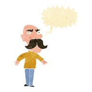 cartoon angry old man with speech bubble N21