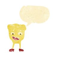 cartoon yellow tooth with speech bubble