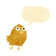 cartoon happy bird with speech bubble N8