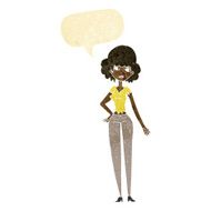 cartoon pretty woman with speech bubble N43