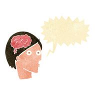 cartoon head with brain symbol speech bubble N6