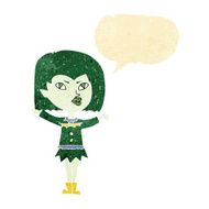 cartoon vampire girl with speech bubble N38