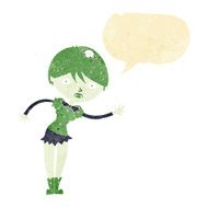 cartoon vampire girl with speech bubble N39