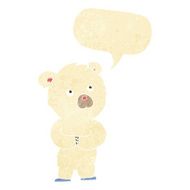 cartoon polar bear cub with speech bubble N15