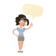 cartoon woman with idea speech bubble N42
