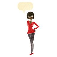 cartoon pretty woman with speech bubble N47