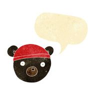 cartoon black bear face with speech bubble N4