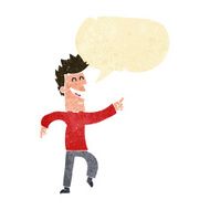 cartoon man pointing and laughing with speech bubble N5
