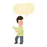 cartoon nervous man with speech bubble N20
