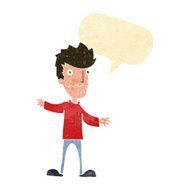 cartoon nervous man with speech bubble N21