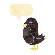 cartoon bird with speech bubble N55