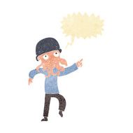 cartoon alien man dancing with speech bubble N2