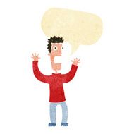 cartoon terrified man with speech bubble N38