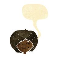 cartoon happy female face with speech bubble N33