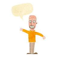 cartoon angry old man with speech bubble N22