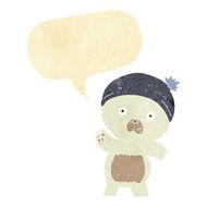 cute cartoon polar bear with speech bubble N6