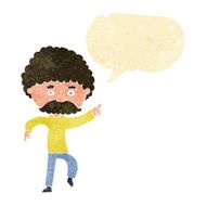 cartoon seventies style man disco dancing with speech bubble N2