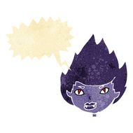 cartoon vampire head with speech bubble N8