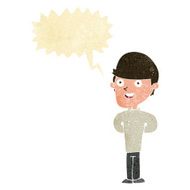 cartoon happy man with speech bubble N63
