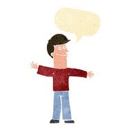 cartoon happy man with speech bubble N64