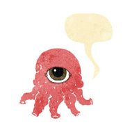 cartoon alien head with speech bubble N2