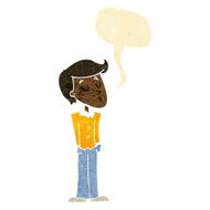cartoon calm man with speech bubble