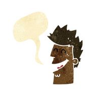 cartoon happy man with speech bubble N65